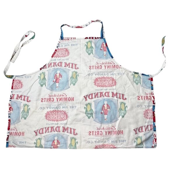 VTG Jim Dandy Co Hominy Grits Sack Fabric Apron feed Bag Neck Strap Waist Ties - Picture 6 of 8